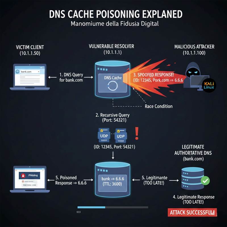 Diagramma del DNS Cache Poisoning